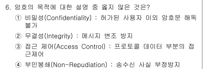 인터넷보안전문가_2급 2018년 6번 - 정답과 핵심 포인트를 검수 중인 기출문제
