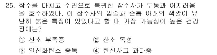 잠수기능사 2015년 25번 - 정답과 핵심 포인트를 검수 중인 기출문제