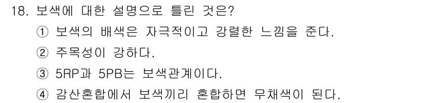 시각디자인산업기사 2015년 18번 - 정답과 핵심 포인트를 검수 중인 기출문제