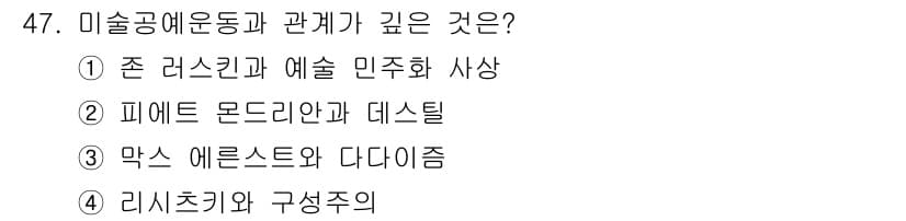 시각디자인산업기사 2015년 47번 - . 맥스 에른스트와 다다이즘. 

맥스 에른스트는 다다이즘의 중요한 인물... 에 관한 핵심 기출문제