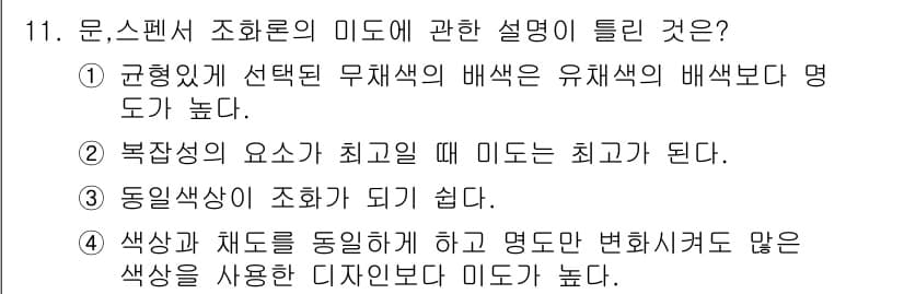 시각디자인산업기사 2017년 11번 - 정답과 핵심 포인트를 검수 중인 기출문제
