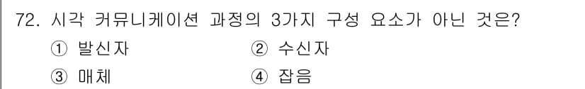 시각디자인산업기사 2017년 72번 - 정답과 핵심 포인트를 검수 중인 기출문제