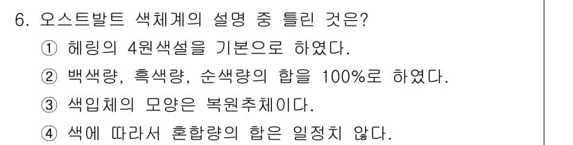 시각디자인산업기사 2018년 6번 - 정답과 핵심 포인트를 검수 중인 기출문제