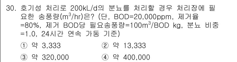 폐기물처리산업기사 2017년 30번 - 정답과 핵심 포인트를 검수 중인 기출문제