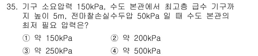 건축설비산업기사 2015년 35번 - 정답과 핵심 포인트를 검수 중인 기출문제