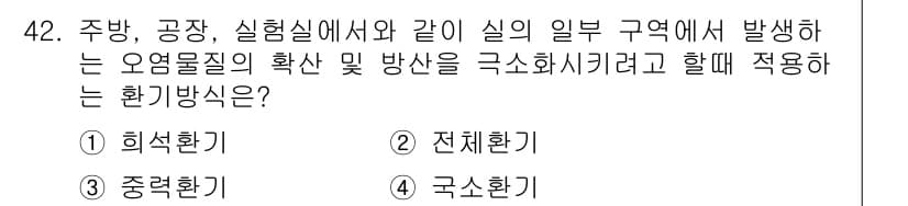 건축설비산업기사 2016년 42번 - 정답과 핵심 포인트를 검수 중인 기출문제