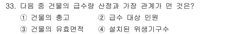 건축설비산업기사 2017년 33번 - 정답과 핵심 포인트를 검수 중인 기출문제