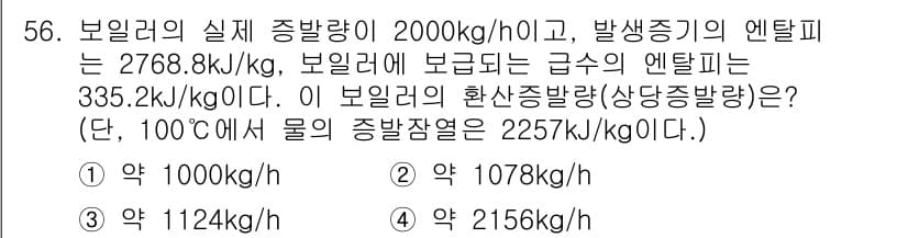 건축설비산업기사 2018년 56번 - 정답과 핵심 포인트를 검수 중인 기출문제