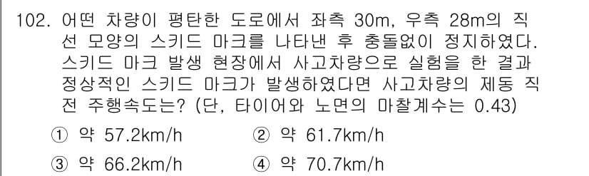 교통기사 2016년 103번 - 정답과 핵심 포인트를 검수 중인 기출문제