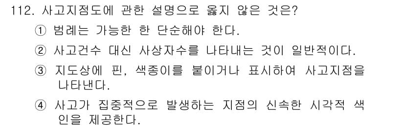 교통기사 2017년 112번 - 정답과 핵심 포인트를 검수 중인 기출문제