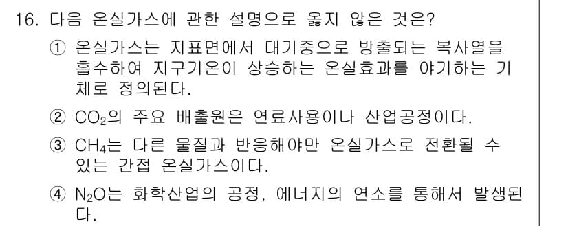 온실가스관리기사 2015년 15번 - 정답과 핵심 포인트를 검수 중인 기출문제