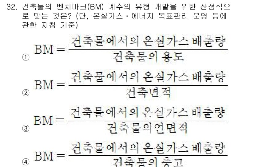 온실가스관리기사 2015년 33번 - 정답과 핵심 포인트를 검수 중인 기출문제