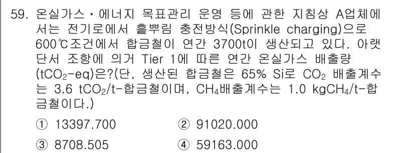 온실가스관리기사 2017년 60번 - 정답과 핵심 포인트를 검수 중인 기출문제