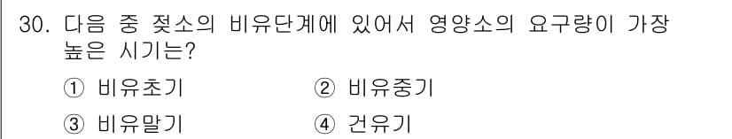 축산산업기사 2017년 30번 - 정답과 핵심 포인트를 검수 중인 기출문제