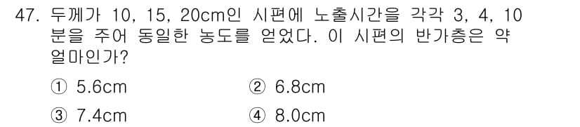 방사선비파괴검사기사(구) 2016년 47번 - 정답과 핵심 포인트를 검수 중인 기출문제