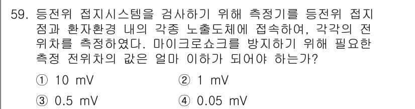 의공기사 2015년 59번 - 정답과 핵심 포인트를 검수 중인 기출문제