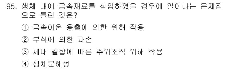 의공기사 2015년 95번 - 정답과 핵심 포인트를 검수 중인 기출문제