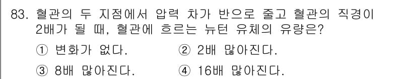 의공기사 2016년 84번 - 정답과 핵심 포인트를 검수 중인 기출문제