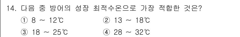 수산양식기사 2015년 14번 - 정답과 핵심 포인트를 검수 중인 기출문제