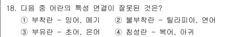 수산양식기사 2015년 18번 - 정답과 핵심 포인트를 검수 중인 기출문제