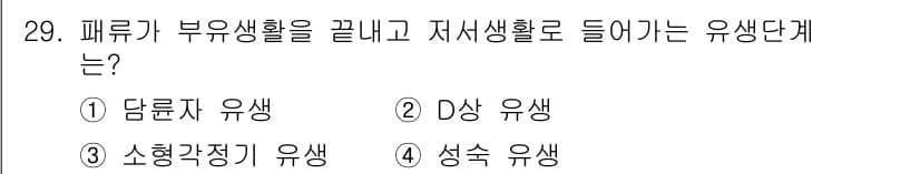 수산양식기사 2017년 29번 - . 성숙 유생

해설: 패류는 부유생활을 종료하고 바닥에 정착하여 성숙 ... 에 관한 핵심 기출문제