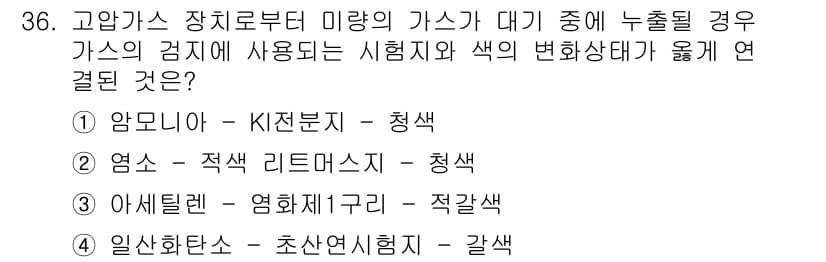 가스기능장 2015년 36번 - . 

가스의 누출 시 발생할 수 있는 위험을 감소시키기 위해 사용하는 ... 에 관한 핵심 기출문제