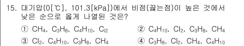 가스기능장 2016년 15번 - 정답과 핵심 포인트를 검수 중인 기출문제
