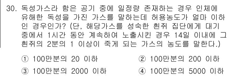 가스기능장 2017년 30번 - 정답과 핵심 포인트를 검수 중인 기출문제