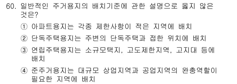 도시계획기사 2018년 60번 - 정답과 핵심 포인트를 검수 중인 기출문제