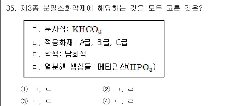 소방시설관리사 2016년 35번 - 정답과 핵심 포인트를 검수 중인 기출문제