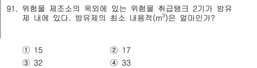 소방시설관리사 2017년 92번 - 정답과 핵심 포인트를 검수 중인 기출문제