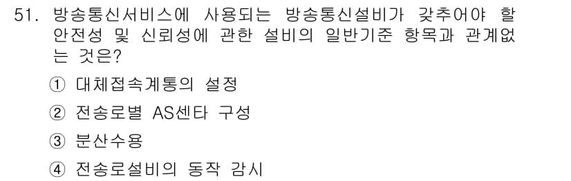 통신설비기능장 2018년 51번 - 정답과 핵심 포인트를 검수 중인 기출문제