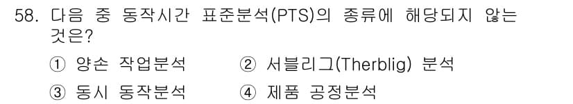 통신설비기능장 2018년 58번 - . 양손 작업 분석

양손 작업 분석은 PTS(작업 표준 시간 측정)와 ... 에 관한 핵심 기출문제