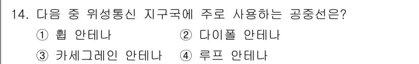 전파전자통신기능사 2015년 14번 - 정답과 핵심 포인트를 검수 중인 기출문제
