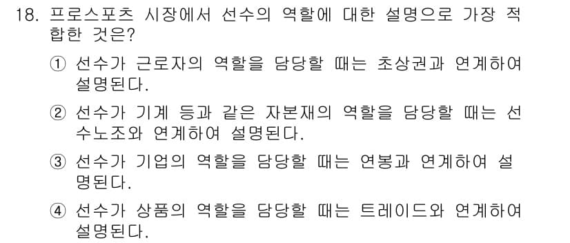 스포츠경영관리사 2017년 18번 - 정답과 핵심 포인트를 검수 중인 기출문제