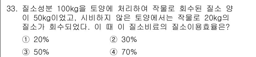 유기농업기사 2018년 33번 - 정답과 핵심 포인트를 검수 중인 기출문제