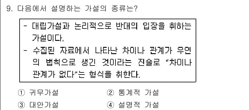 사회조사분석사_2급 2018년 9번 - 정답과 핵심 포인트를 검수 중인 기출문제