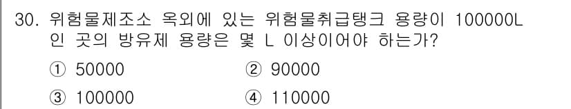 위험물기능장 2016년 30번 - 정답과 핵심 포인트를 검수 중인 기출문제