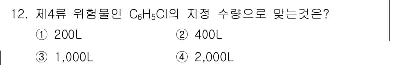 위험물기능장 2018년 12번 - 정답과 핵심 포인트를 검수 중인 기출문제