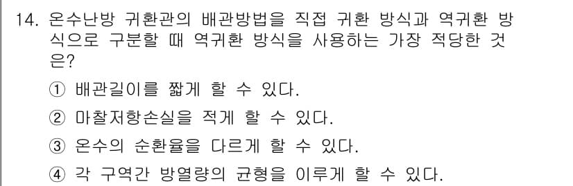 배관기능장 2015년 14번 - 정답과 핵심 포인트를 검수 중인 기출문제