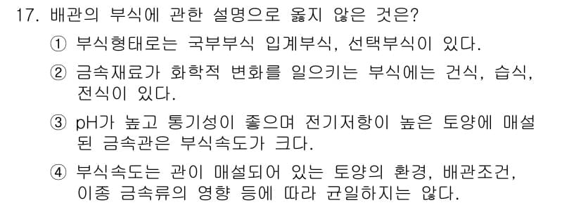 배관기능장 2015년 17번 - 정답과 핵심 포인트를 검수 중인 기출문제