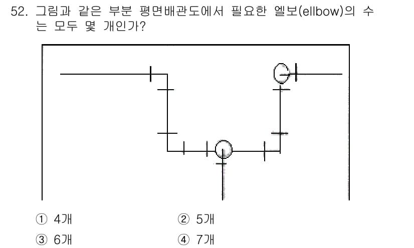 배관기능장 2015년 52번 - 정답과 핵심 포인트를 검수 중인 기출문제