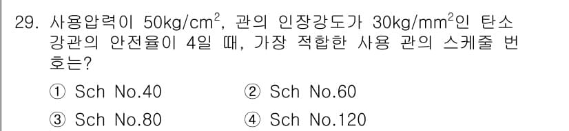 배관기능장 2016년 29번 - 정답과 핵심 포인트를 검수 중인 기출문제
