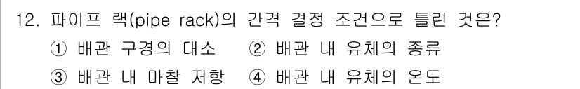 배관기능장 2018년 12번 - . 배관 내 마찰 저항.

이유: 파이프랙 설계에서는 배관 내 마찰 저항... 에 관한 핵심 기출문제