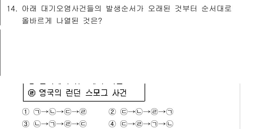 대기환경기사 2018년 14번 - 대기오염사건의 발생 순서는 오염물질의 발생 원인과 확산 경로에 따라 결정... 에 관한 핵심 기출문제
