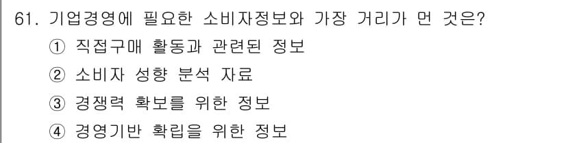 소비자전문상담사_2급 2015년 61번 - 정답과 핵심 포인트를 검수 중인 기출문제
