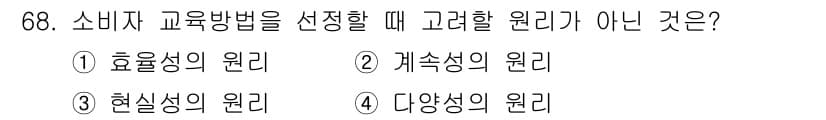 소비자전문상담사_2급 2015년 68번 - . 계층성의 원리

계층성의 원리는 소비자 교육의 구조적 접근을 의미하며... 에 관한 핵심 기출문제