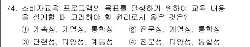 소비자전문상담사_2급 2015년 74번 - 정답과 핵심 포인트를 검수 중인 기출문제