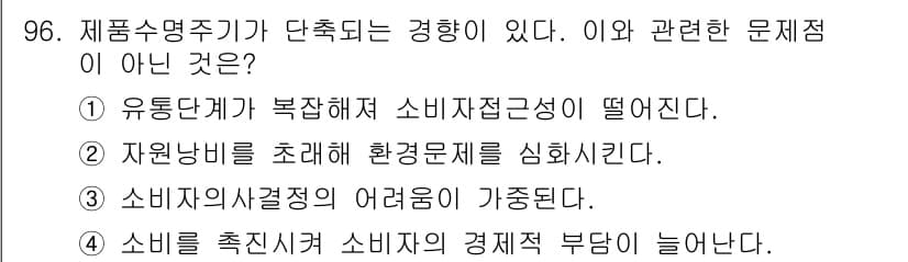 소비자전문상담사_2급 2015년 96번 - 정답과 핵심 포인트를 검수 중인 기출문제