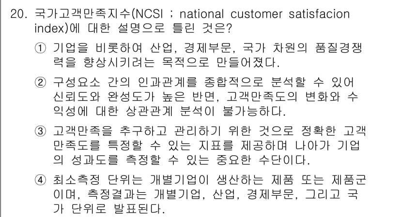 소비자전문상담사_2급 2016년 20번 - 정답과 핵심 포인트를 검수 중인 기출문제
